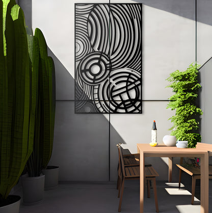 Metal Wall Art - Abstract Drawing, Op Art with Objective Abstraction
