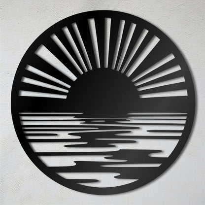 Modern Minimalist Sunset Metal Wall Art