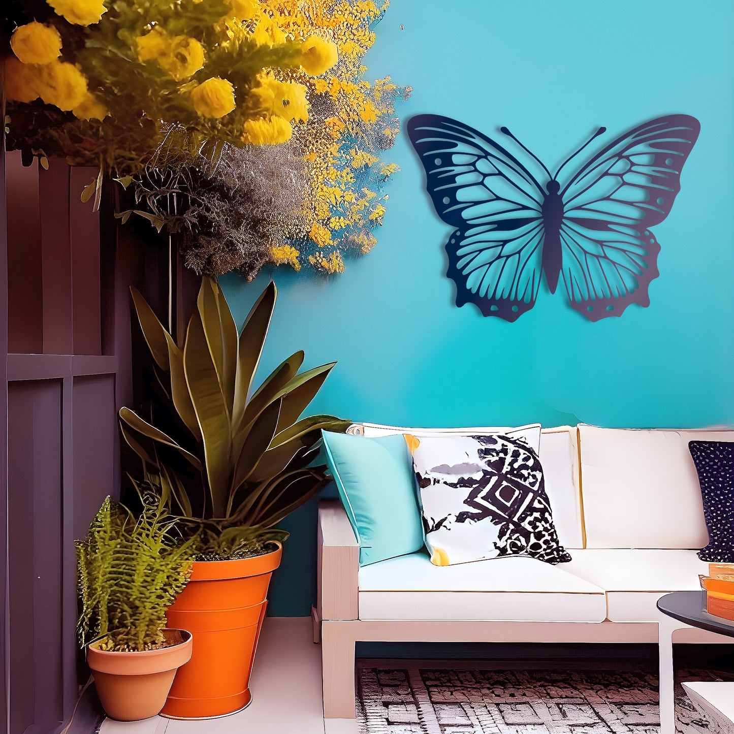 Mystical Butterfly Metal Wall Art for Living Room