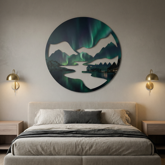Nordic Lights | Landscapes Metal Wall Art