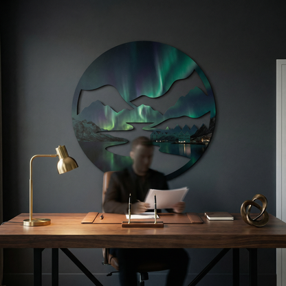 Nordic Lights | Landscapes Metal Wall Art