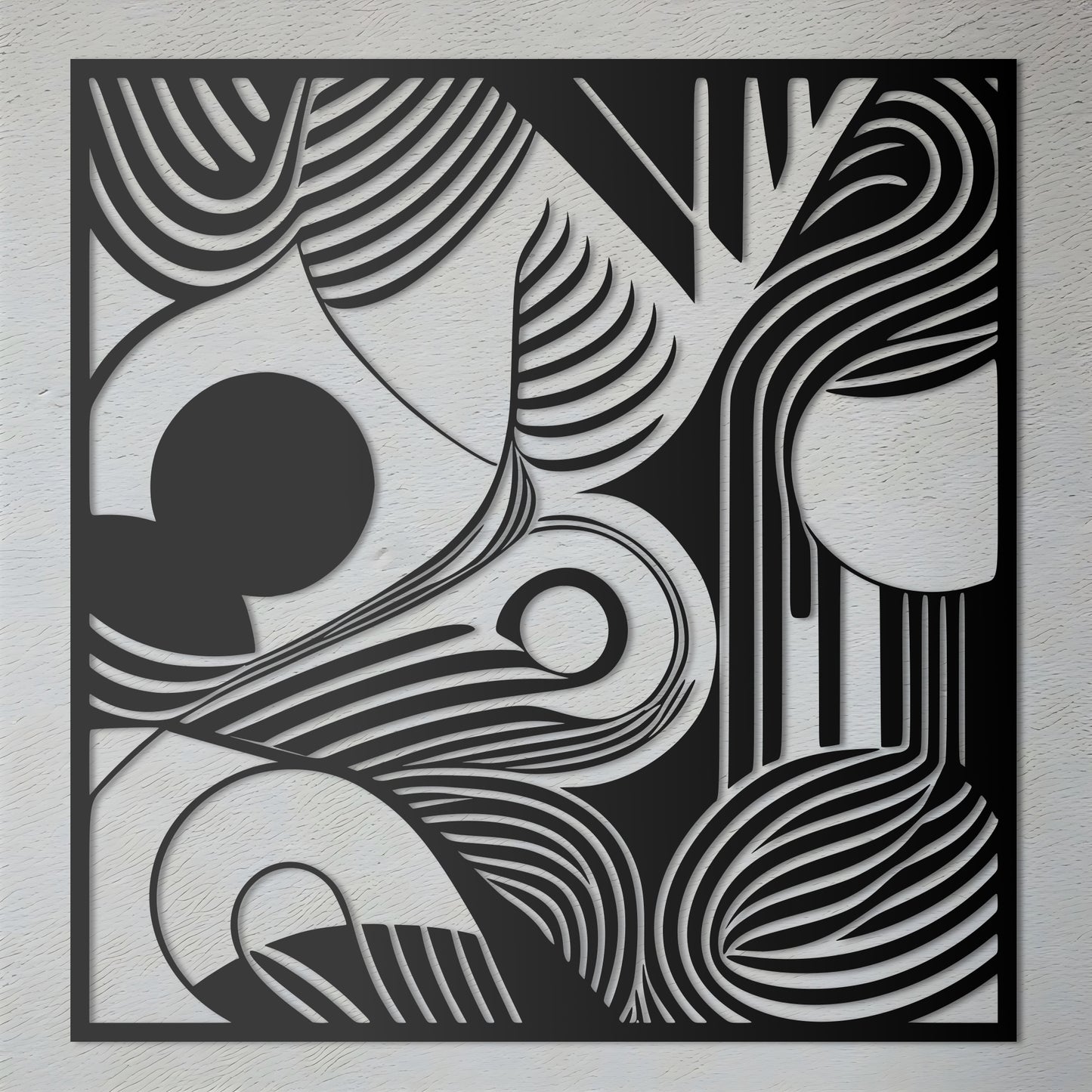 Organic Flow - Abstract Metal Wall Art Inspired by Victor Vasarely