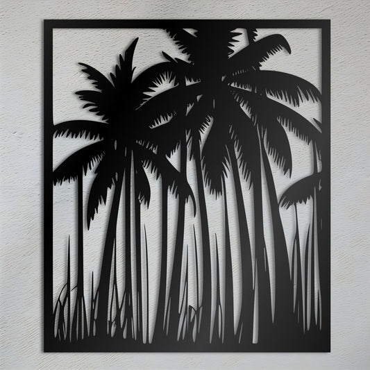Palm Trees in Paradise Metal Outdoor Wall Art