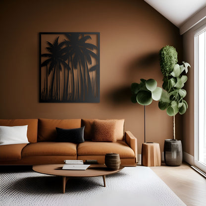 Palm Trees in Paradise Metal Outdoor Wall Art