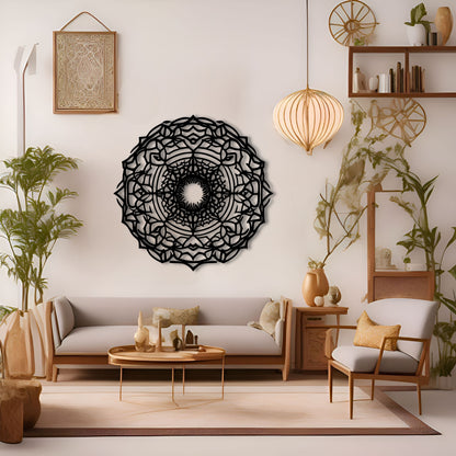 Symmetrical Mandala Ornament for Yoga and Meditation Wall Art
