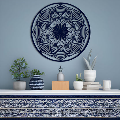 Symmetrical Mandala Wall Art for Yoga and Meditation Metal Artwork