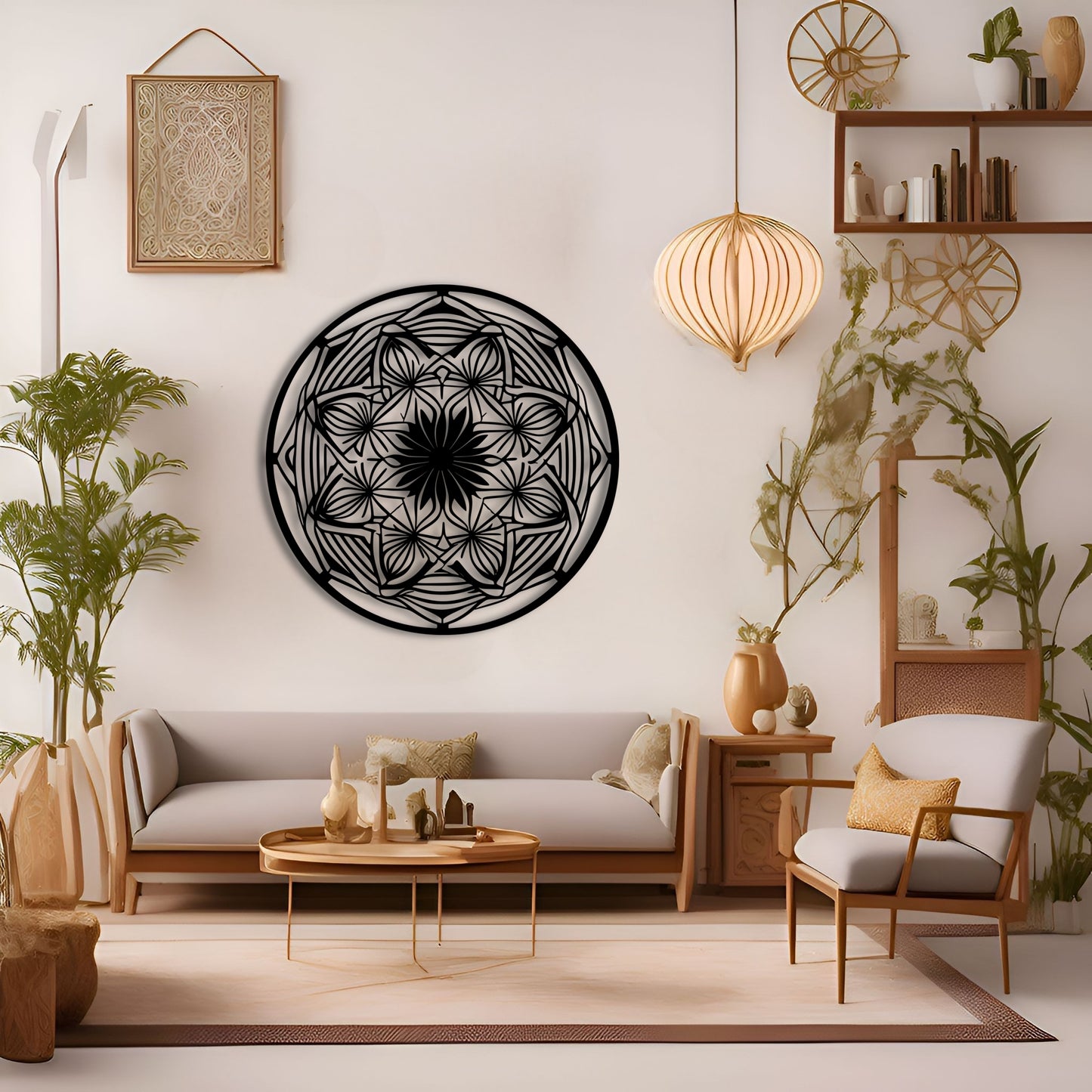 Symmetrical Mandala Wall Art for Yoga and Meditation Metal Artwork