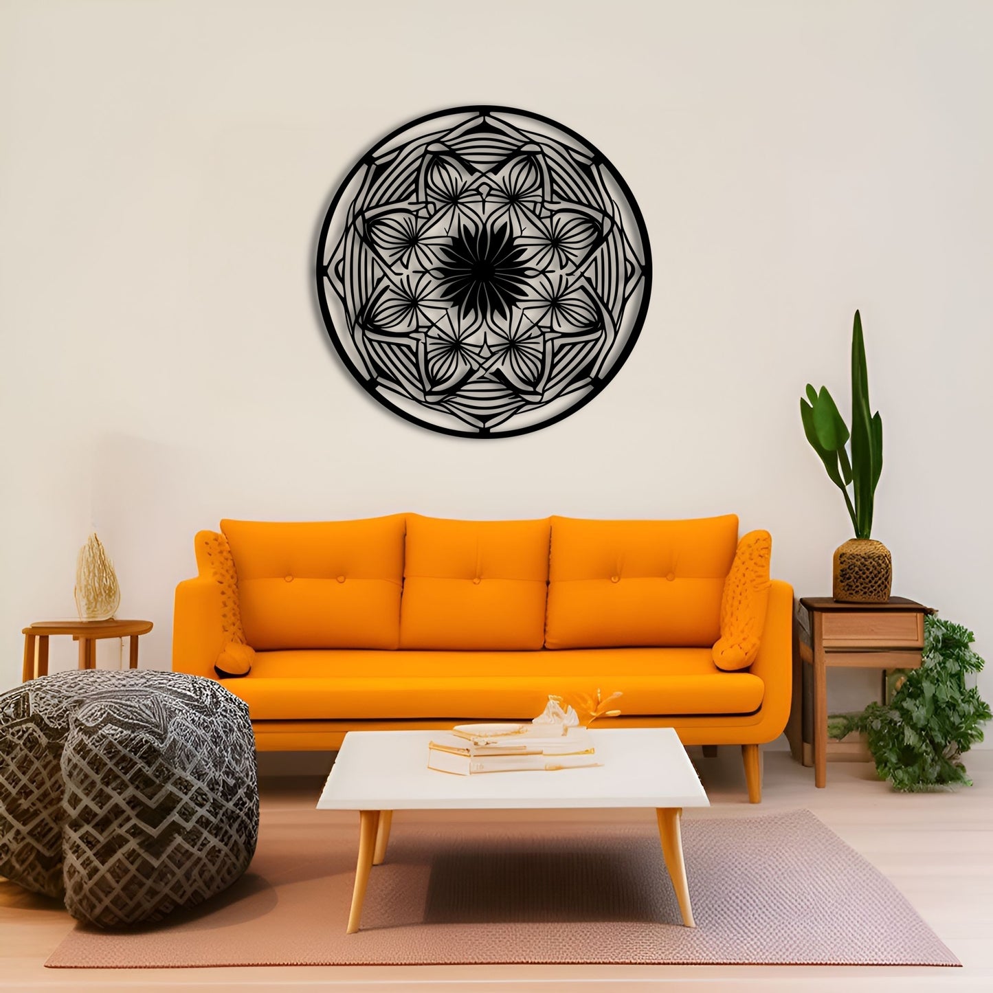 Symmetrical Mandala Wall Art for Yoga and Meditation Metal Artwork