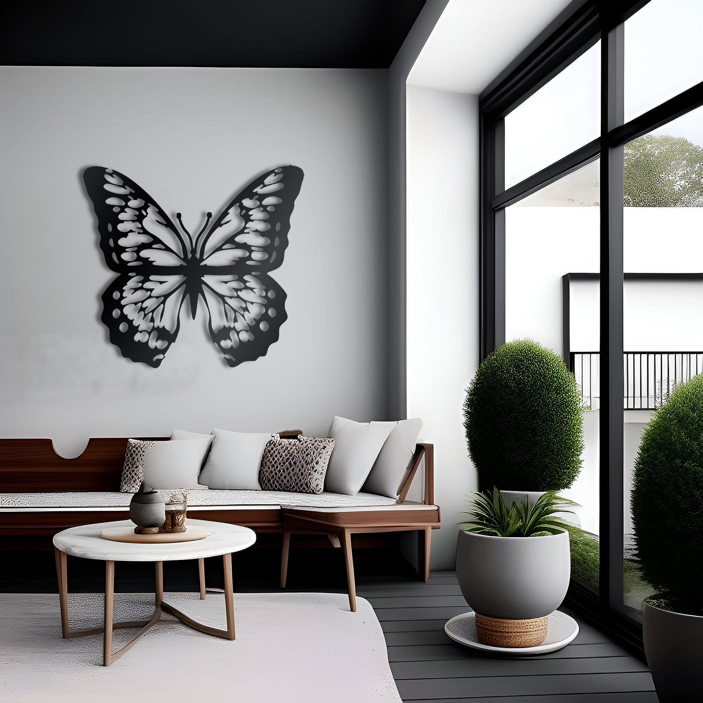 Symmetrical Serenity Metal Butterfly Wall Art