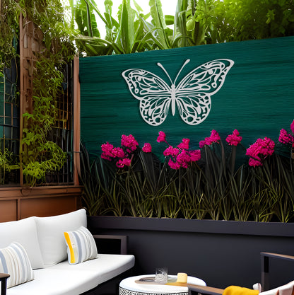 Symmetrical Splendor Butterfly Metal Wall Art for Living Room
