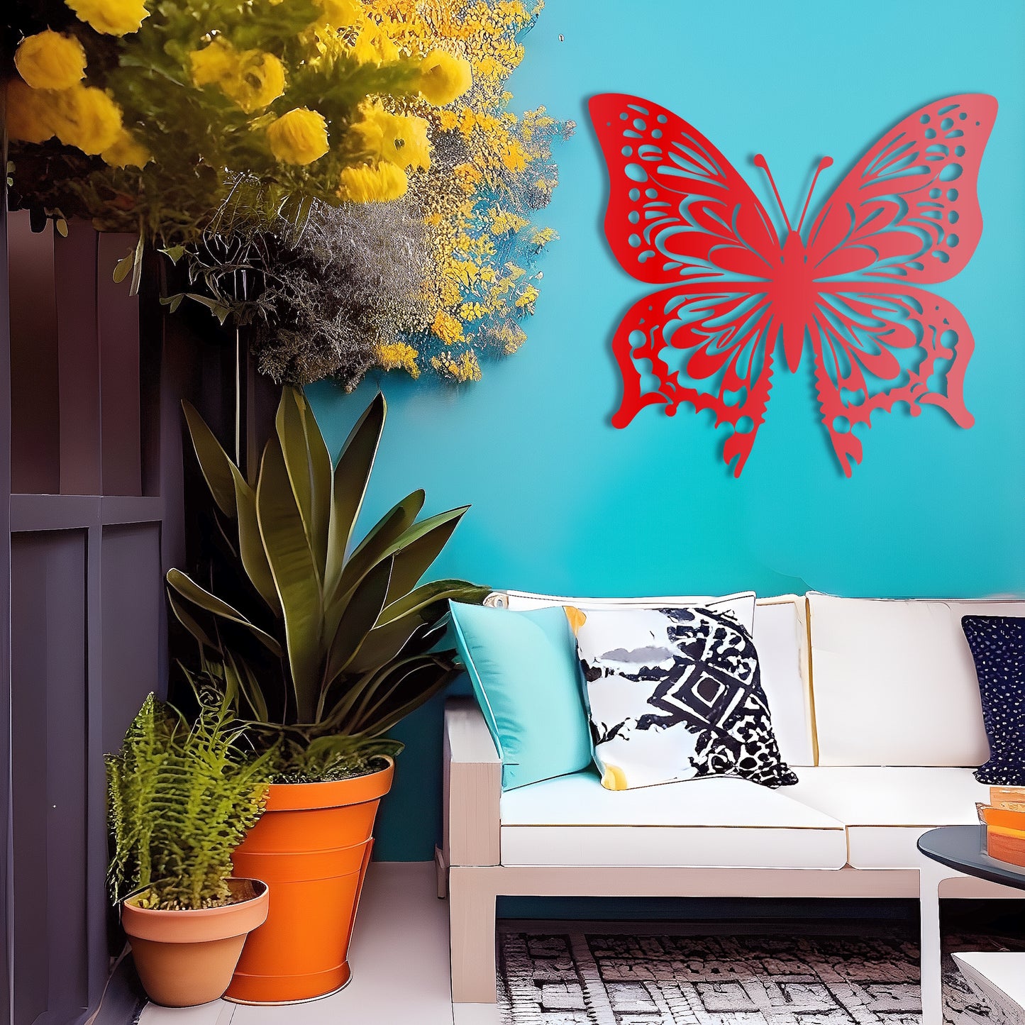 Symmetrical Wonder Butterfly Metal Wall Art for Living Room