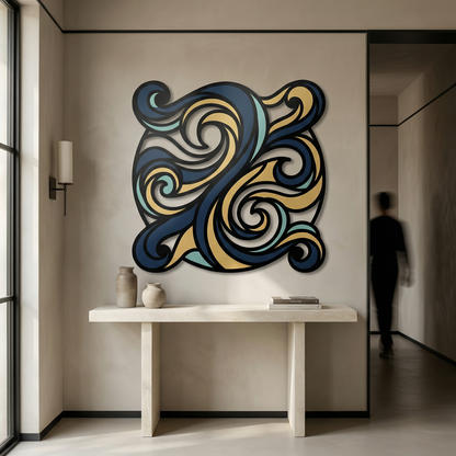 Gilded Currents | Abstract Flow