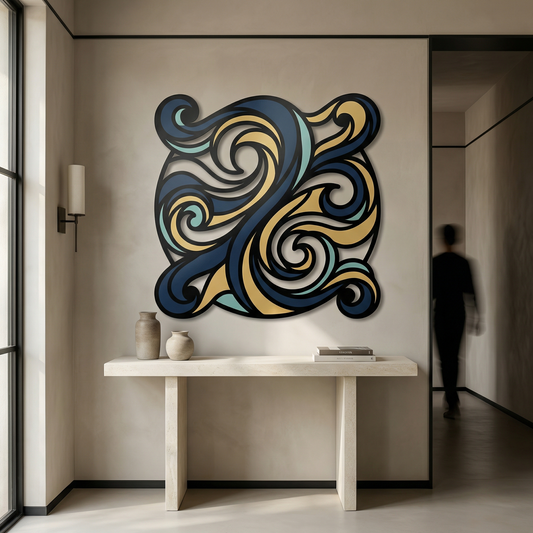 Gilded Currents | Abstract Flow