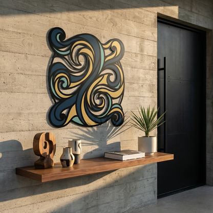 Gilded Currents | Abstract Flow