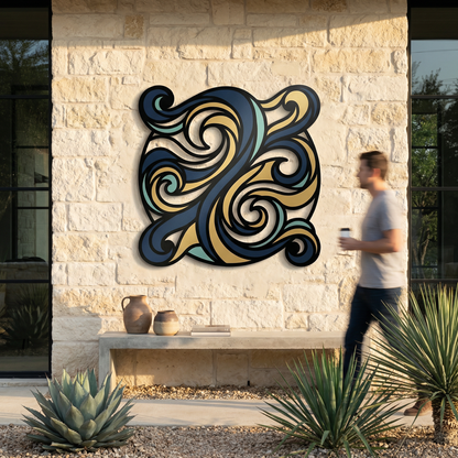 Gilded Currents | Abstract Flow