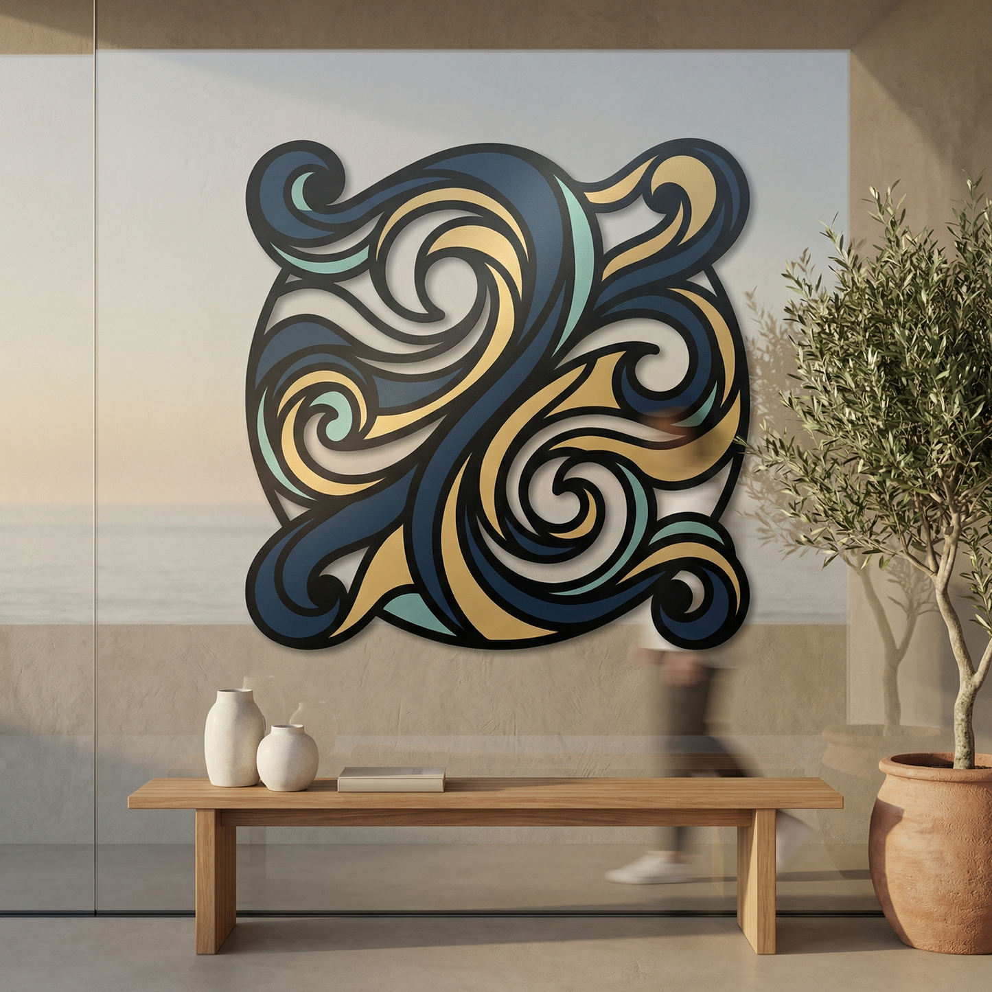 Gilded Currents | Abstract Flow