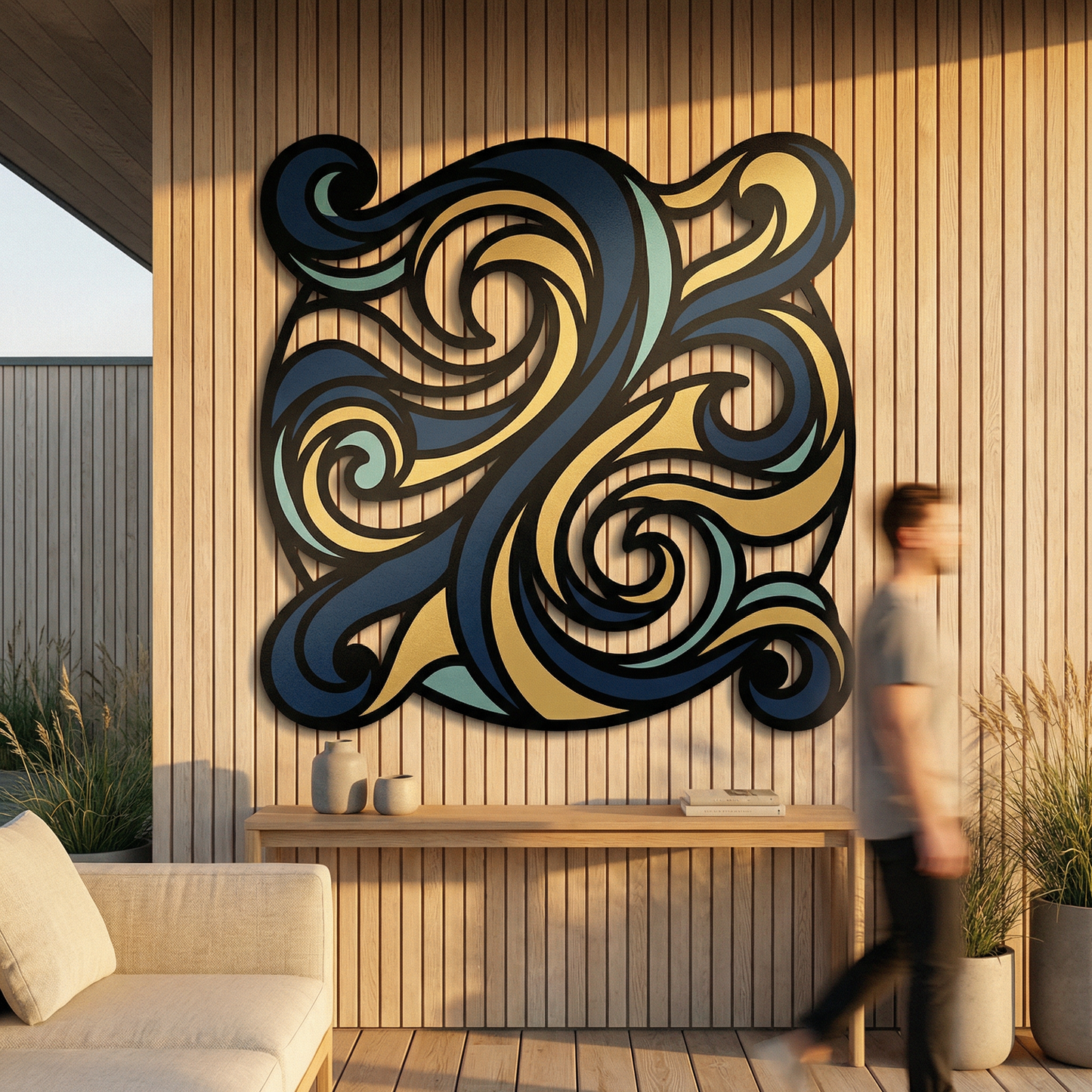 Gilded Currents | Abstract Flow