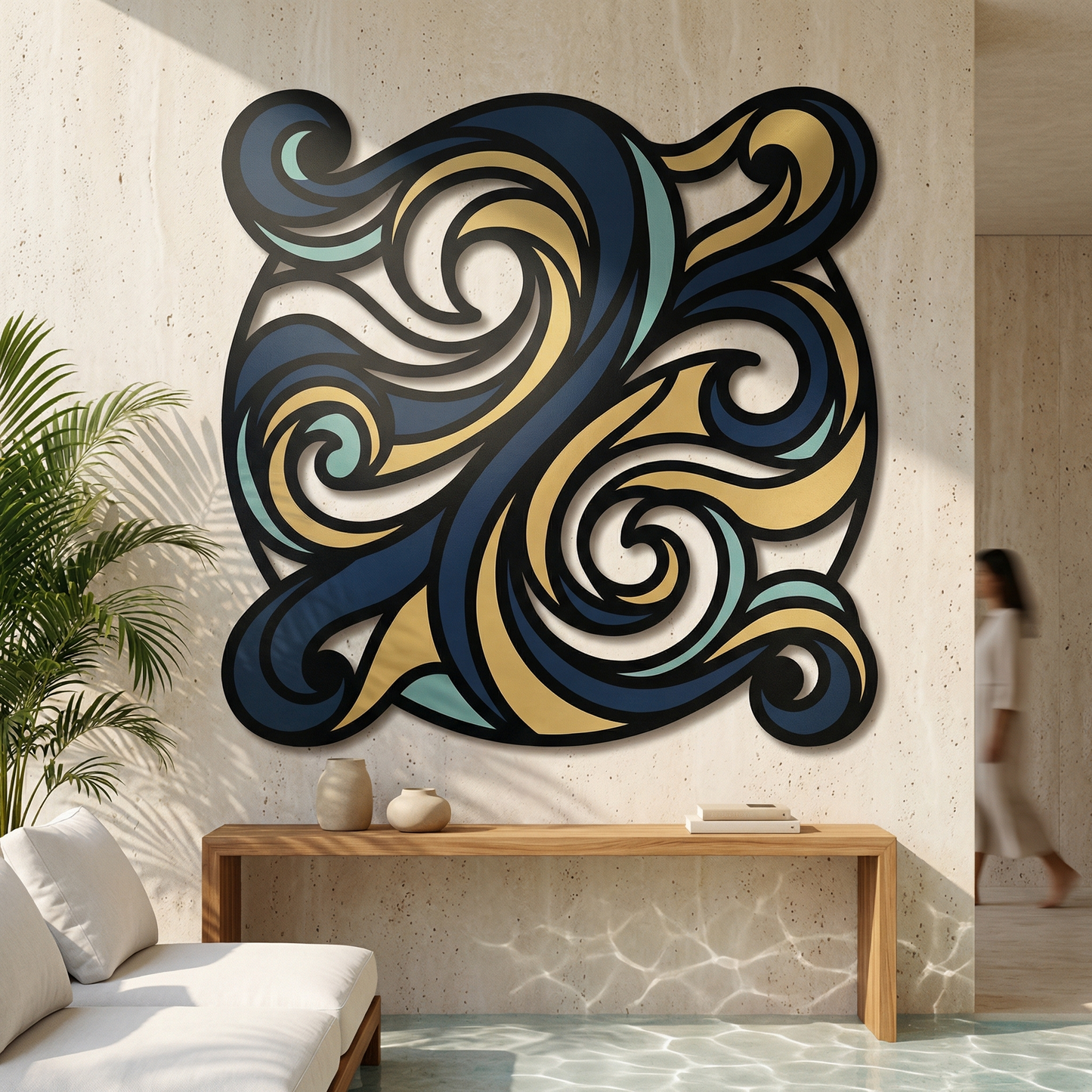 Gilded Currents | Abstract Flow