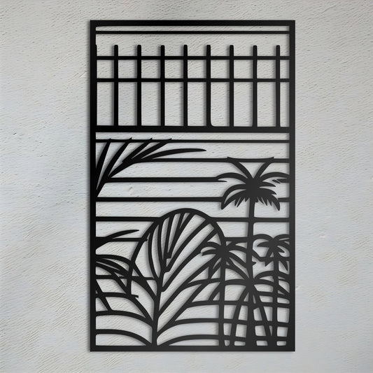 Tropical Art Deco Palm Tree Silhouette Wall Art