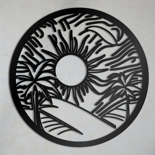 Tropical Escape Large Metal Wall Art For Outside