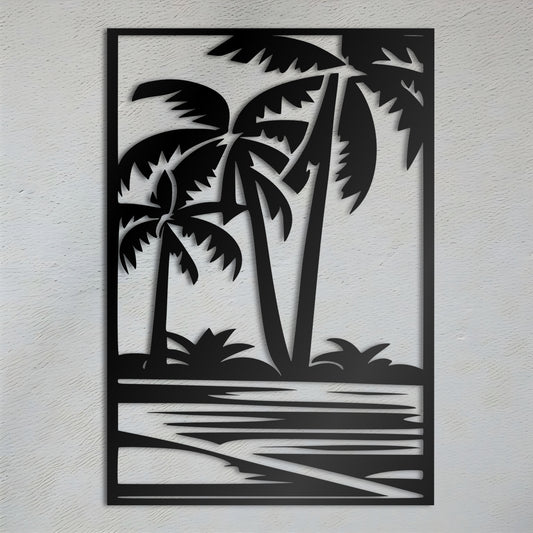 Tropical Palm Tree Metal Wall Art