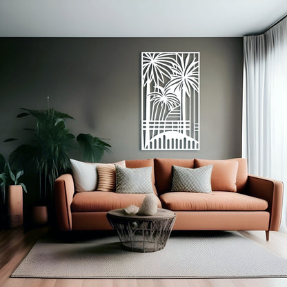 Tropical Palms Metal Wall Art Decor