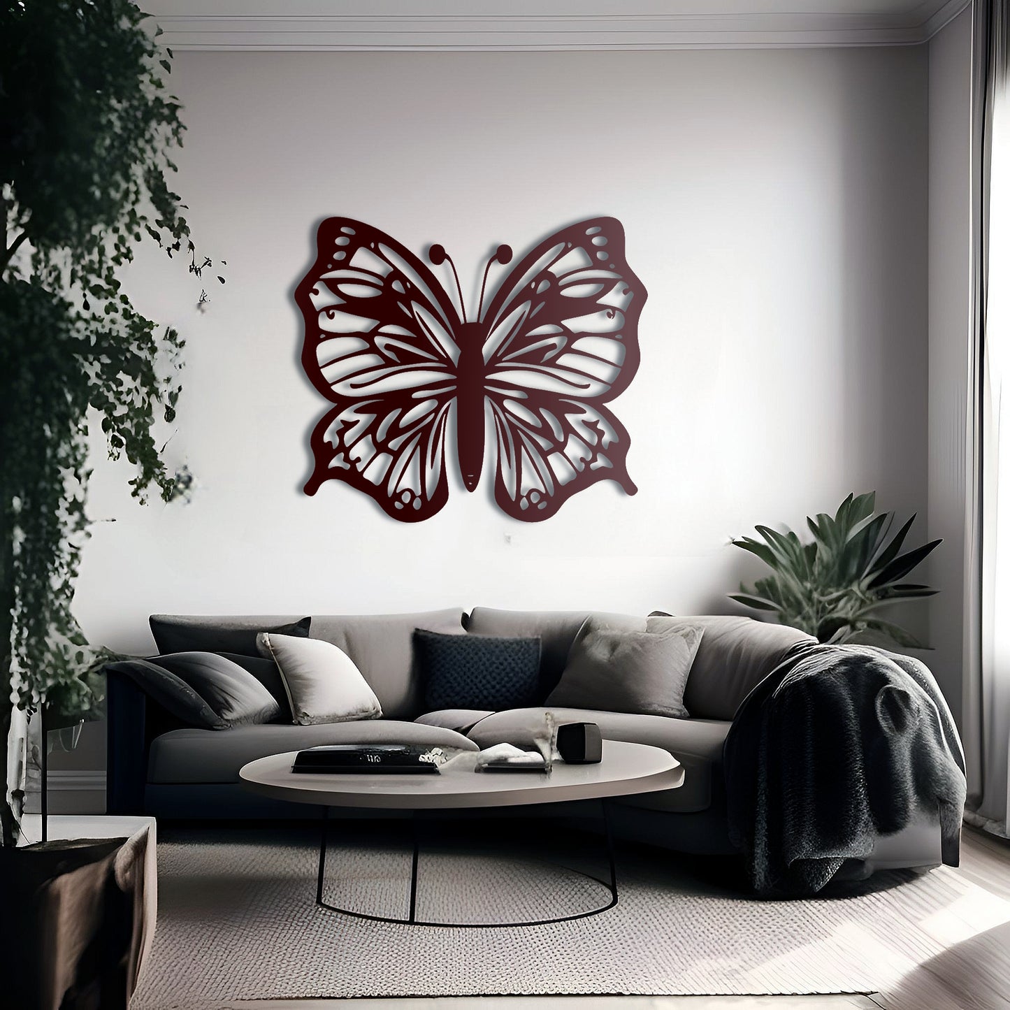 Winged Serenity Butterfly Metal Wall Art