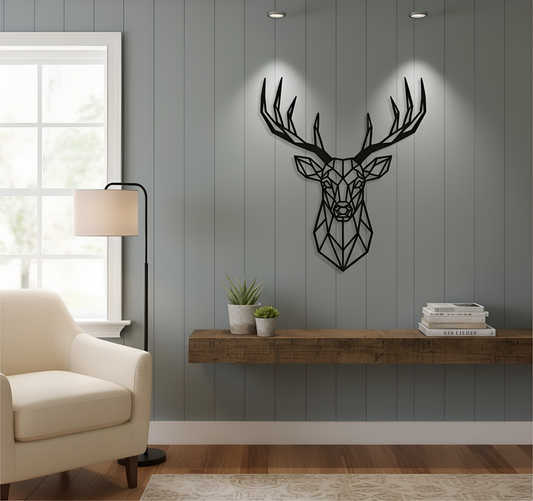 The Faceted Stag | Metal Wall Art