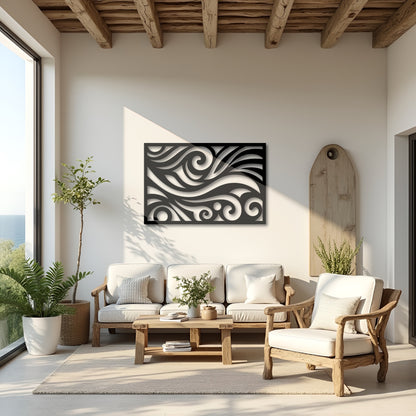 ZephyrFlow – Modern Abstract Swirl Metal Wall Art