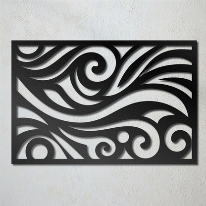 ZephyrFlow – Modern Abstract Swirl Metal Wall Art
