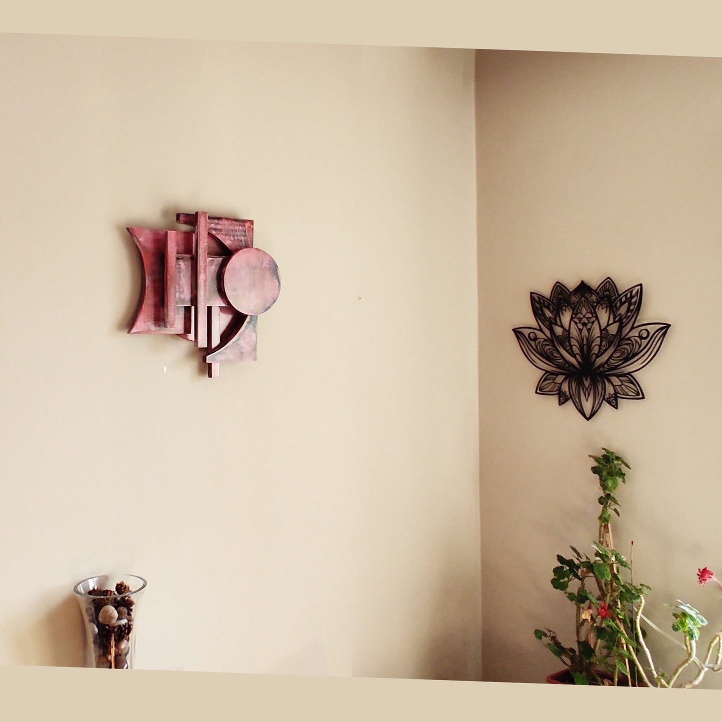 Ashy Pink Wood Wall Sclupture