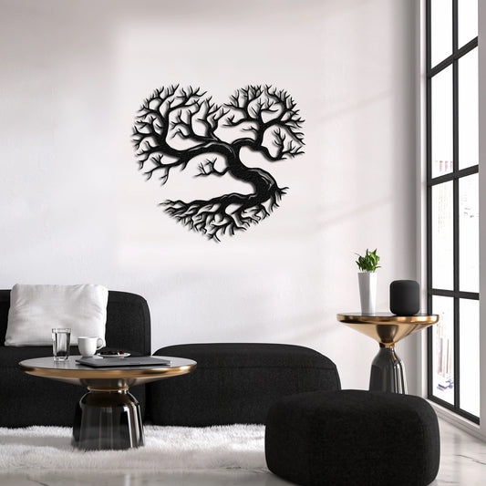 Baum des Lebens Liebe Herz Metall Wandkunst