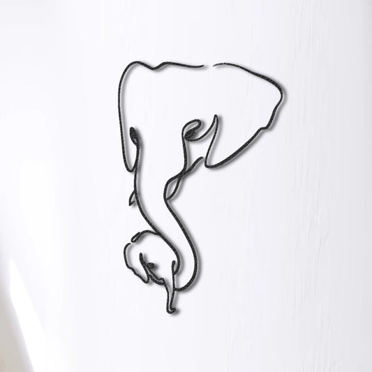 Déco murale en métal ligne d'amour bébé éléphant