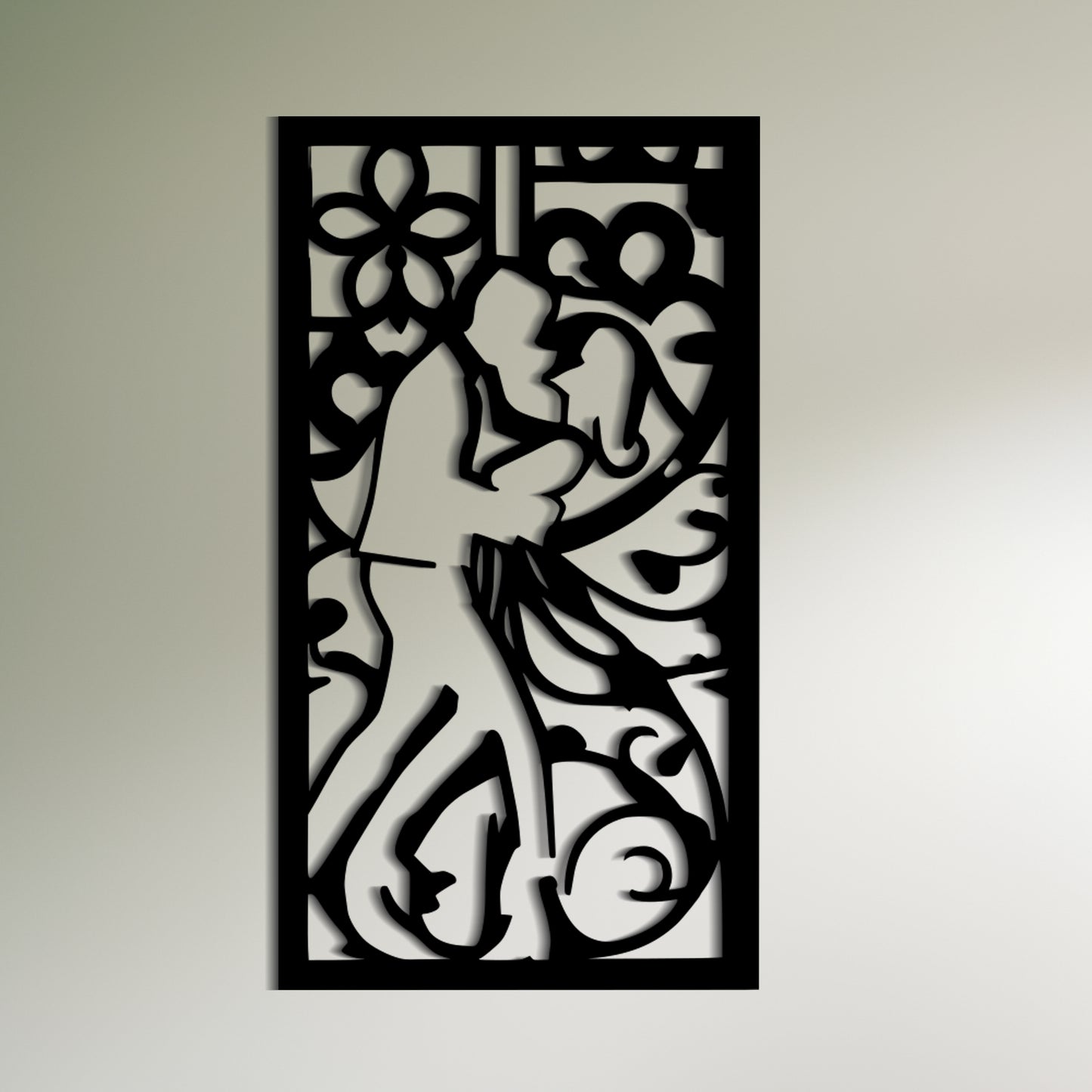 Abstract Dancing Couple Silhouette Wall Art