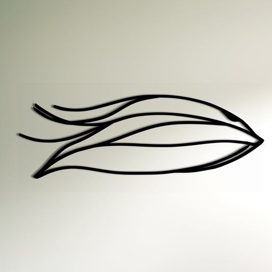 ザハ・ハディドにインスピレーションを得た抽象的な魚のウォールアート