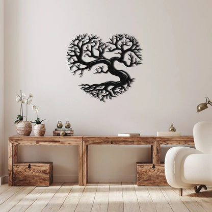 Tree of Life Love Heart Metal Wall Art