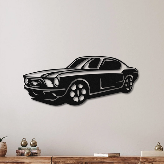 Décoration murale en métal Ford Mustang pour garage