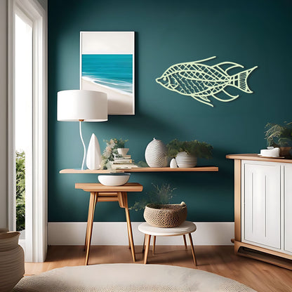 Ancient Fish - Minimalist Line Art Wall Decor for Ocean Lovers