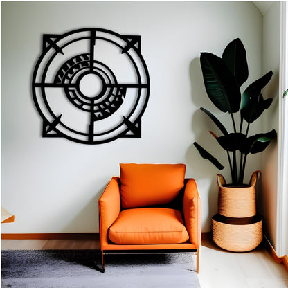 Aztec Compass Lizard Metal Wall Art