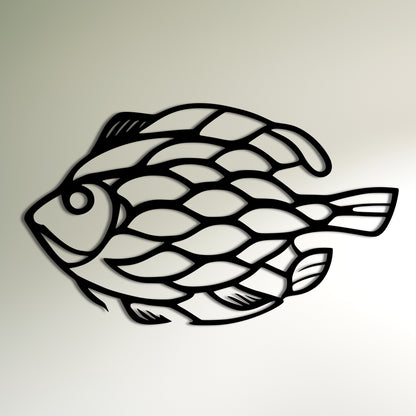 Cartoonish Fish with Pinecone-like Appearance - Wall Art Decor