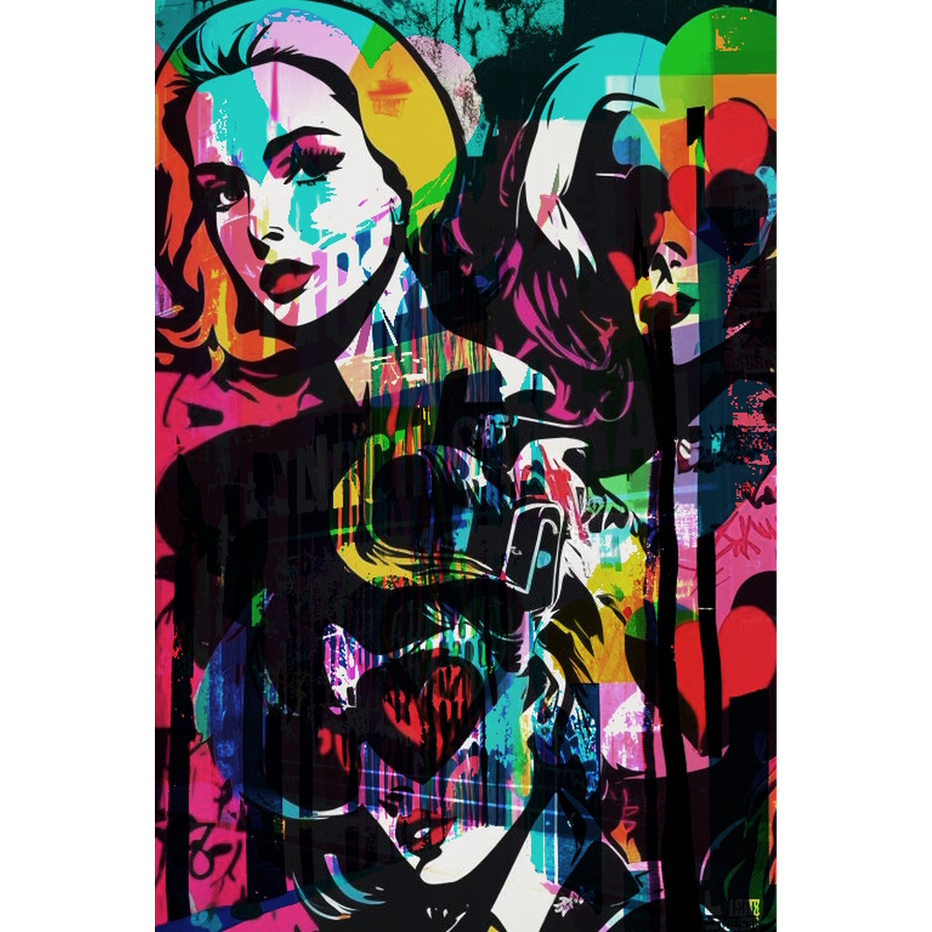 Cinematic Pop Art Woman Abstracted and Richly Colored