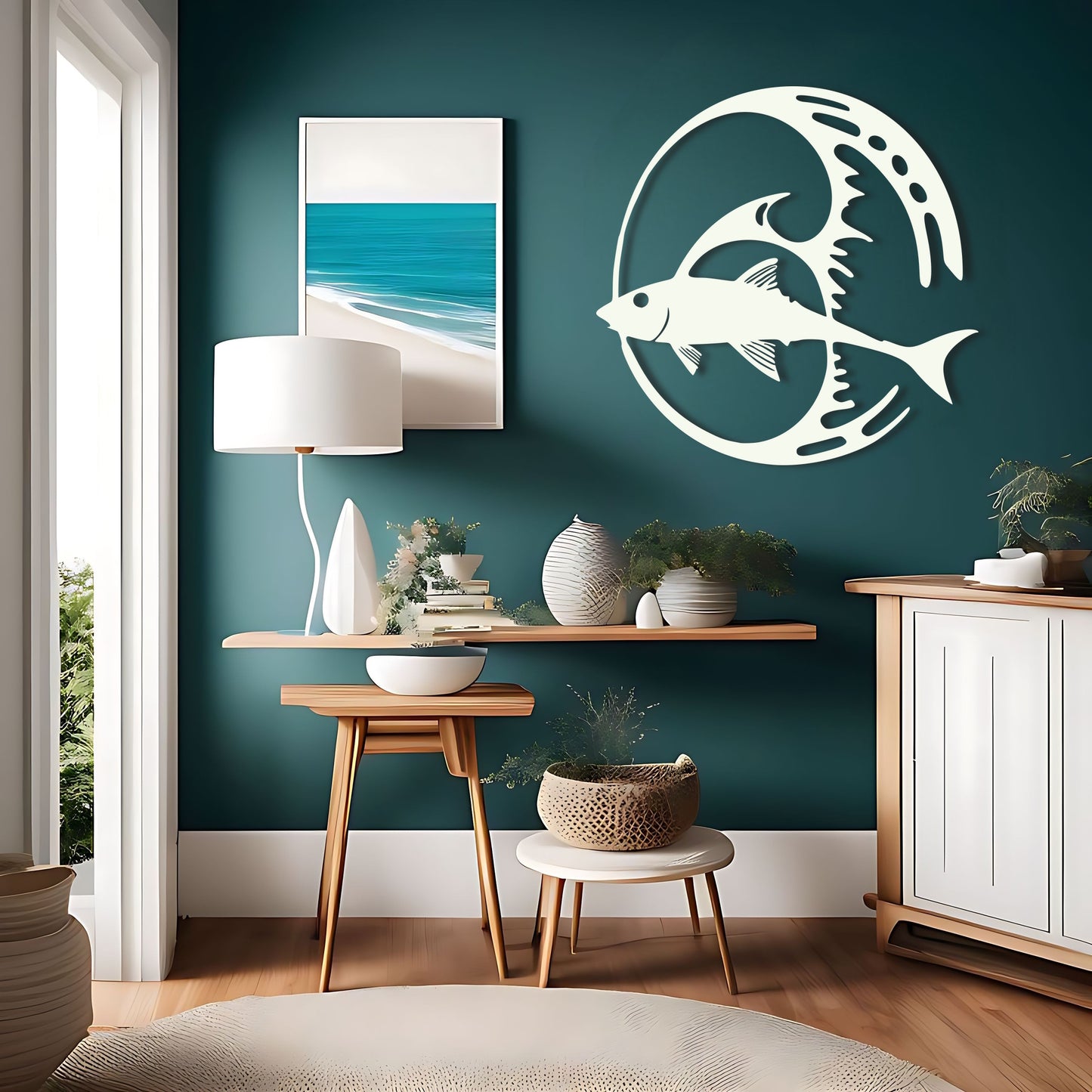 円形の魚のウォールアート