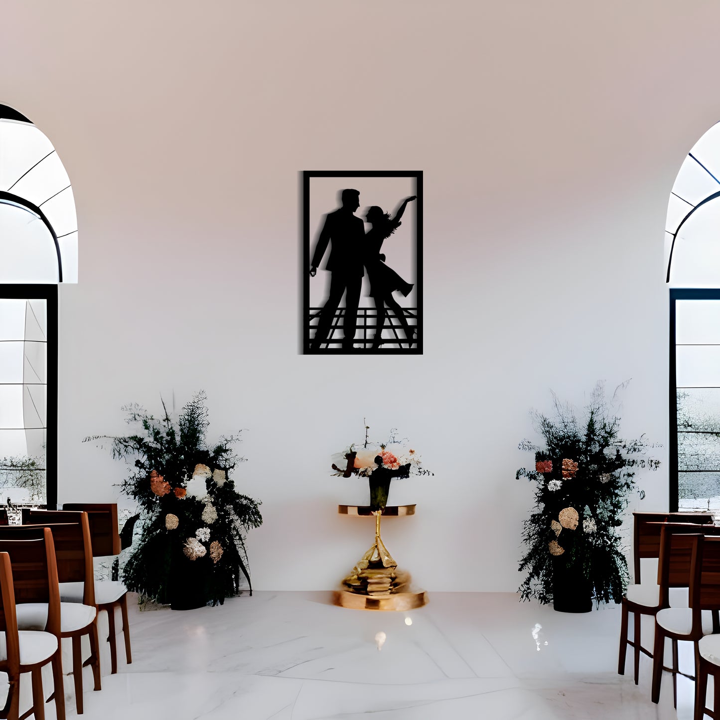 Delightful Silhouette of a Couple Dancing to Jazz Music