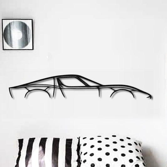 Déco murale en métal avec silhouette de voiture Lamborghini Miura