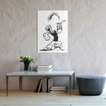 Vintage Popeye Sailor Man Metal Poster