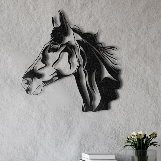 סוס מתכת קיר אמנות