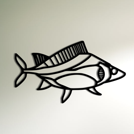 大胆な輪郭の魚のウォールアート - 魚や海の愛好家への完璧なギフト