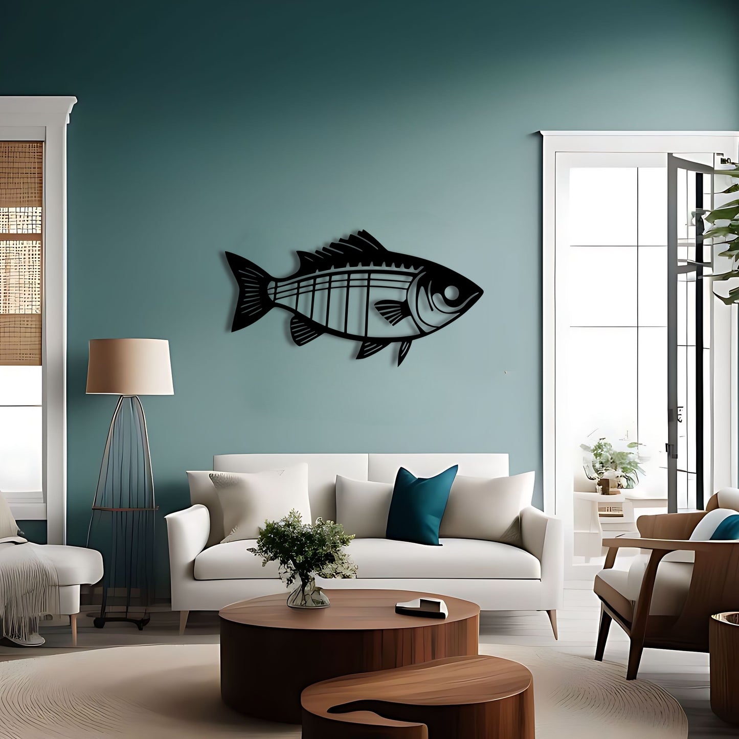 Folk Art Fish Metal Wall Art - Perfect Gift for Father's Day and Ocean Lovers
