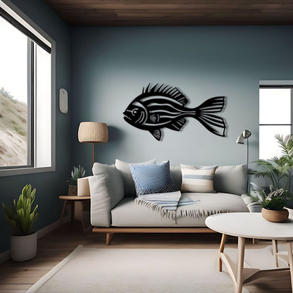 Hurufiyya Fish Wall Art for Ocean and Marine Life Enthusiasts