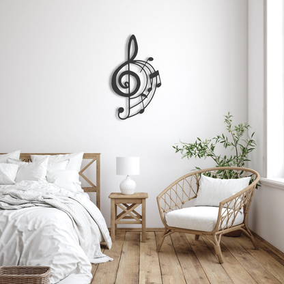 Music Treble Clef Scroll Metal Wall Art